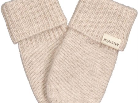 MarMar Sand Melange Cashmere Alvilda Baby Mittens For Discount