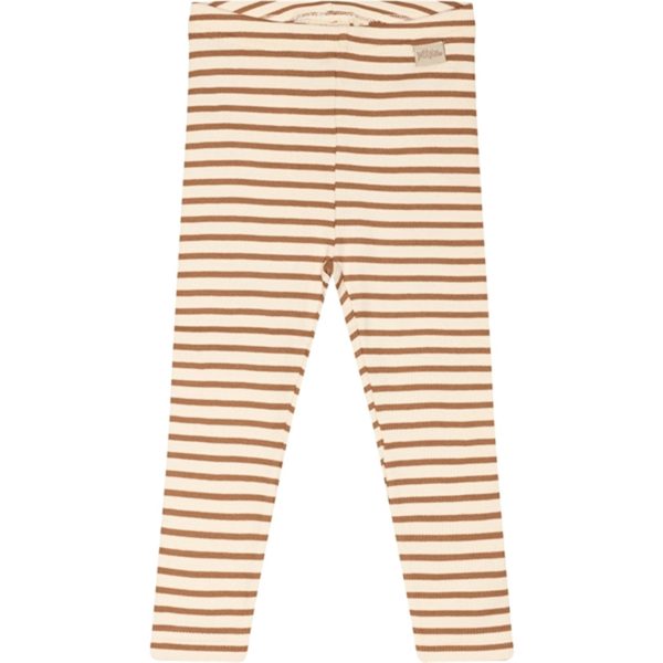 Petit Piao® Caramel Off White Leggings Modal Striped For Discount