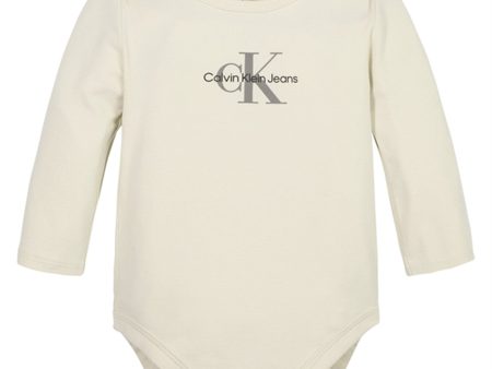 Calvin Klein Monogram Ls Body Whitecap Gray Online Sale