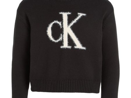 Calvin Klein Fluffy Monogram Jumper Ck Black For Sale