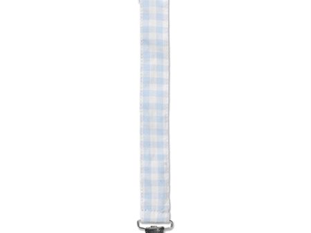 lalaby Blue Gingham Pacifier Clip Fashion