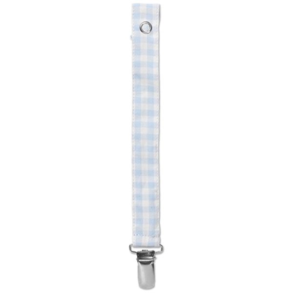 lalaby Blue Gingham Pacifier Clip Fashion