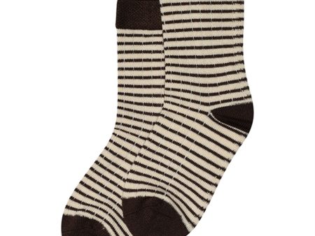 minipop® Coffee Offwhite Bamboo Socks Thin Stripe Noos on Sale