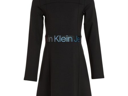 Calvin Klein Punto Tape Ls Dress Ck Black Online now