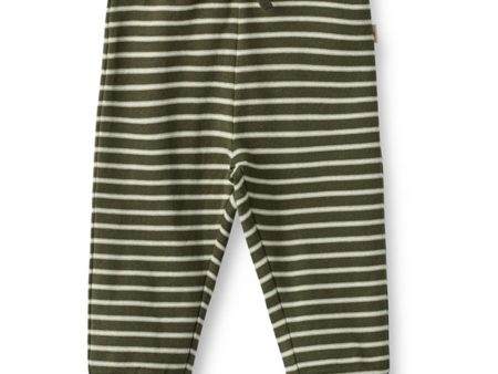 Wheat Dark Green Stripe Soft Sweatpants Leo Discount