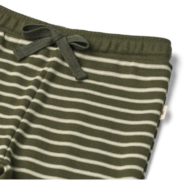 Wheat Dark Green Stripe Soft Sweatpants Leo Discount