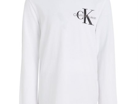 Calvin Klein Chest Monogram Ls Blouse Bright White Online Hot Sale