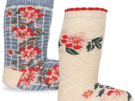 Konges Sløjd Blue Almond 2-Pack Flower Jacquard Socks Hot on Sale