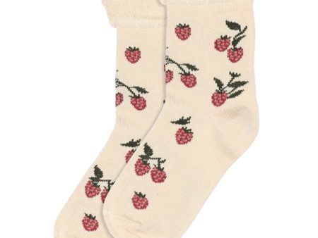 Petit Piao® x MiniPop Bamboo Socks Motif Offwhite Rasberry Online