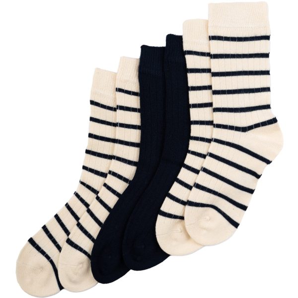 MiniPop® Navy Bamboo Socks 3 Stk. Noos For Sale