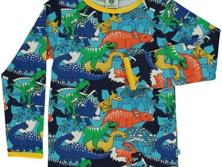 Småfolk Blue Atoll Dinosaur Blouse Discount